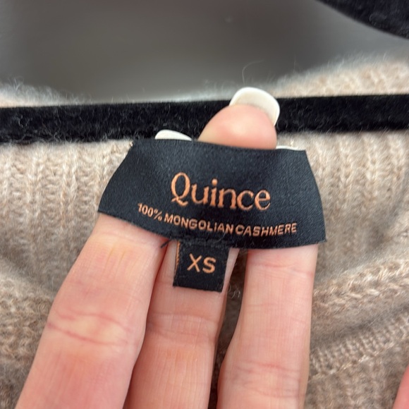 Quince Mongolian Cashmere Fisherman Pullover Hoodie in Oatmeal - Picture 6 of 7